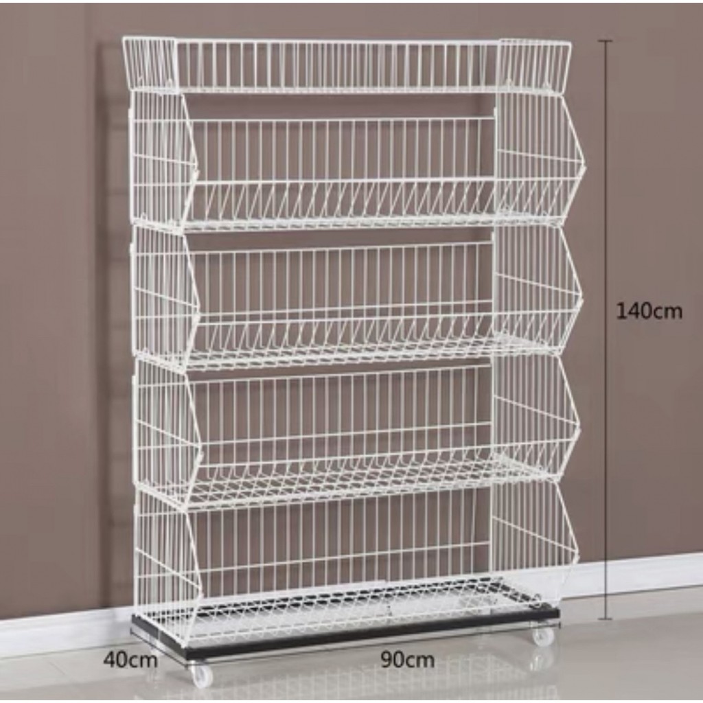 DELICATO ชั้นตะแกรงวางของ 5 ชัน UZY006-2 44x90x140ซม. สีขาว