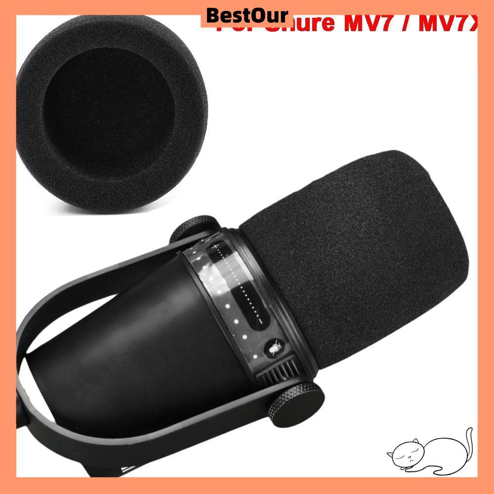 BESTOUR Mic ฝาครอบกระจก, เปลี่ยน Flocked ฟองน้ําโฟมไมโครโฟน Pop Filter, Professional Windproof ไมโคร