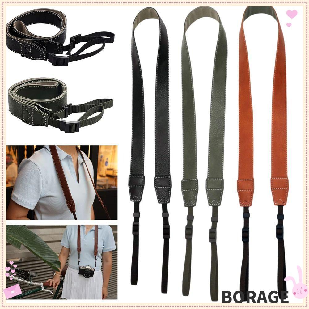 BORAG Micro Single Strap, PU Leather Retro Camera Shoulder Strap, Accessories Adjustable Neck Strap 