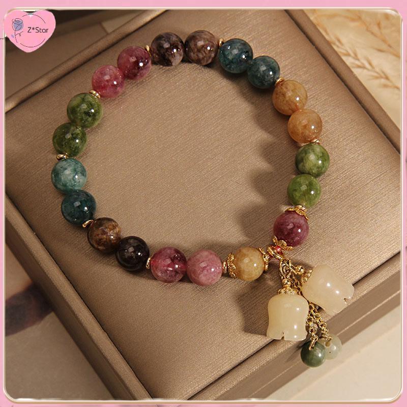 Z * Star สร้อยข้อมือคริสตัลแฟชั่นสําหรับผู้หญิงสาวหรูหรากล้วยไม้จี้ลูกปัดสร้อยข้อมือเครื่องประดับงาน