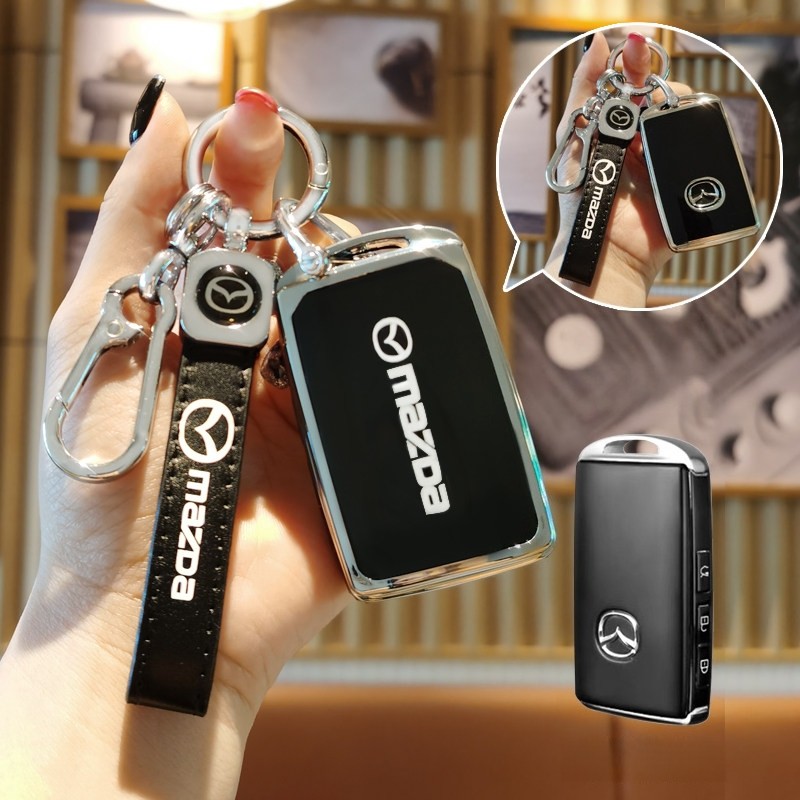 [TPU] ฝาครอบกุญแจรถสําหรับ Mazda 2 3 6 CX30 CX3 CX5 CX8 CX9 CX60 CX80 CX90 MX5 RF MX30 2019-2026 สีด