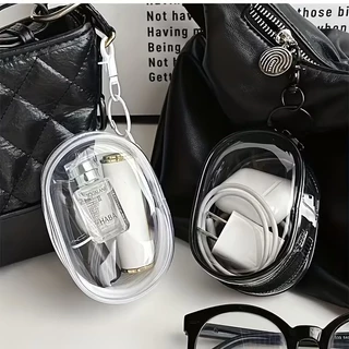 Feiyangกระเป๋าเก็บหูฟังหู กระเป๋าจัดเก็บสายเคเบิล ถุงเก็บสายชาร์จ กระเป๋า PVC ใส เก็บสายชาร์จ พกพาสะดวก