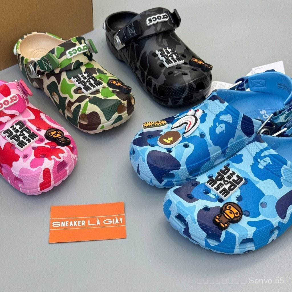 Crocs x Clog x Bape Camo Shoes ss2025 เวอร์ชัน
