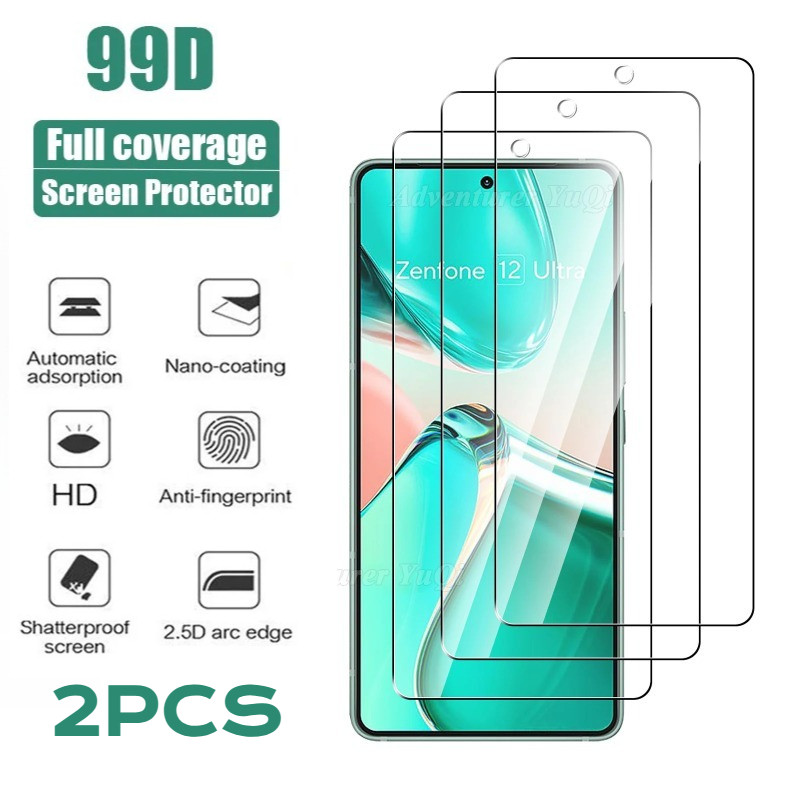 2 ชิ้นป้องกันหน้าจอ HD ฟิล์มแก้วสําหรับ Asus Zenfone 9 8 7 Flip Pro ความเป็นส่วนตัวกระจกนิรภัยใสสําหรับ Asus Zenfone 12 11 10 Ultra Anti Spy สีดําขอบฟิล์มแก้ว