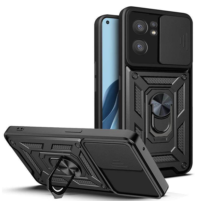 เหมาะสําหรับ OPPO RENO 7 8 Lite 5 6 รุ่นใหม่เคสโทรศัพท์สไลด์กล้องกันกระแทกเกราะสําหรับ OPPO ค้นหา X5