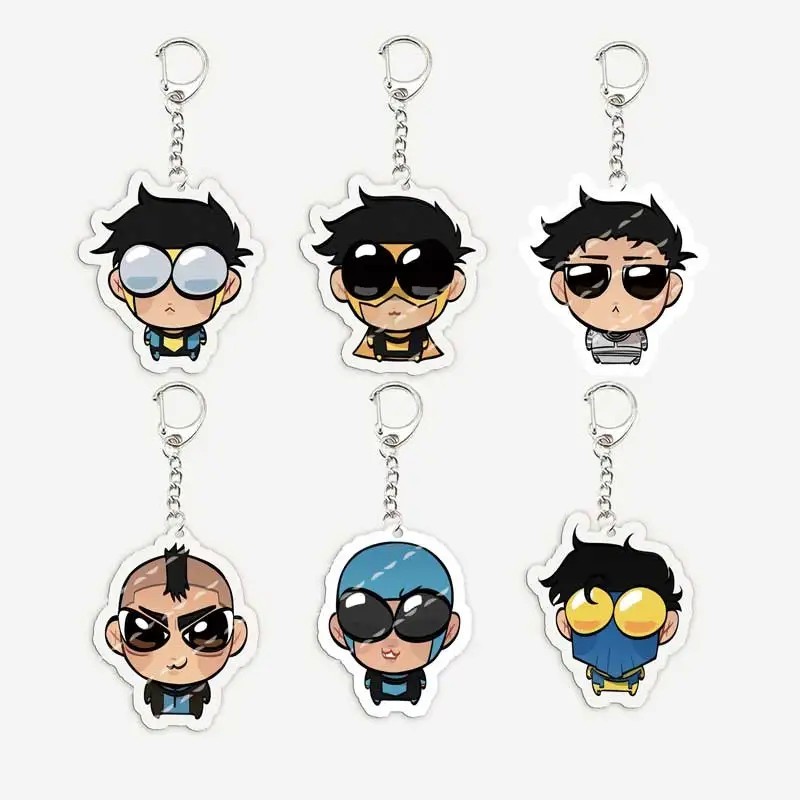 Invincible Chibi Mica Acrylic Mark Omni Man Atom Eve พวงกุญแจ อุปกรณ์ตกแต่งกระเป๋าเป้ กระเป๋าถือ ของขวัญแฟนหนังซุปเปอร์