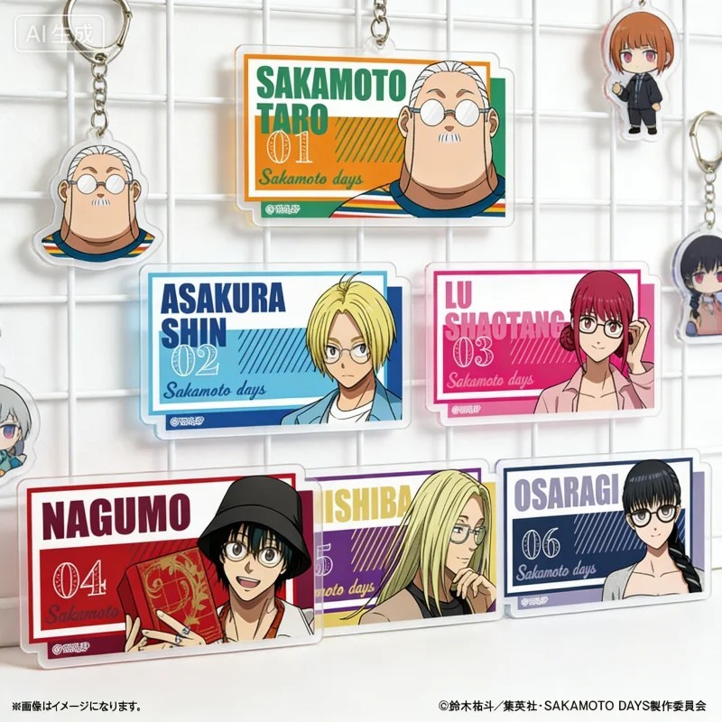 พวงกุญแจอนิเมะ Sakamoto Days Standee Mica Taro Sakamoto Shin Asakura Nagumo Osaragi ตกแต่งรุ่นกระเป๋