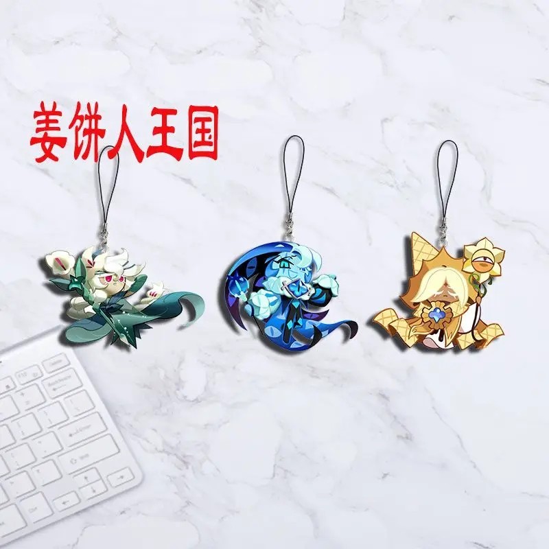 Cookie Run Kingdom Pure Vanilla Shadow Milk Mystic Flour Candy พวงกุญแจ Apple รุ่นอะคริลิคสําหรับแขว