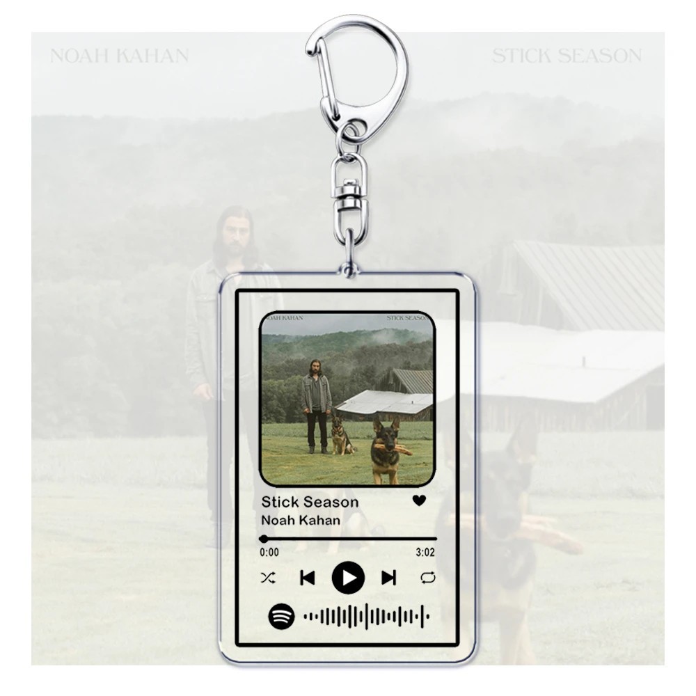 พวงกุญแจ Noah Kahan Stick Season micha พิมพ์ลาย Spotify Code เพลงเฉพาะ อุปกรณ์เสริมที่แขวนกระเป๋าถือ