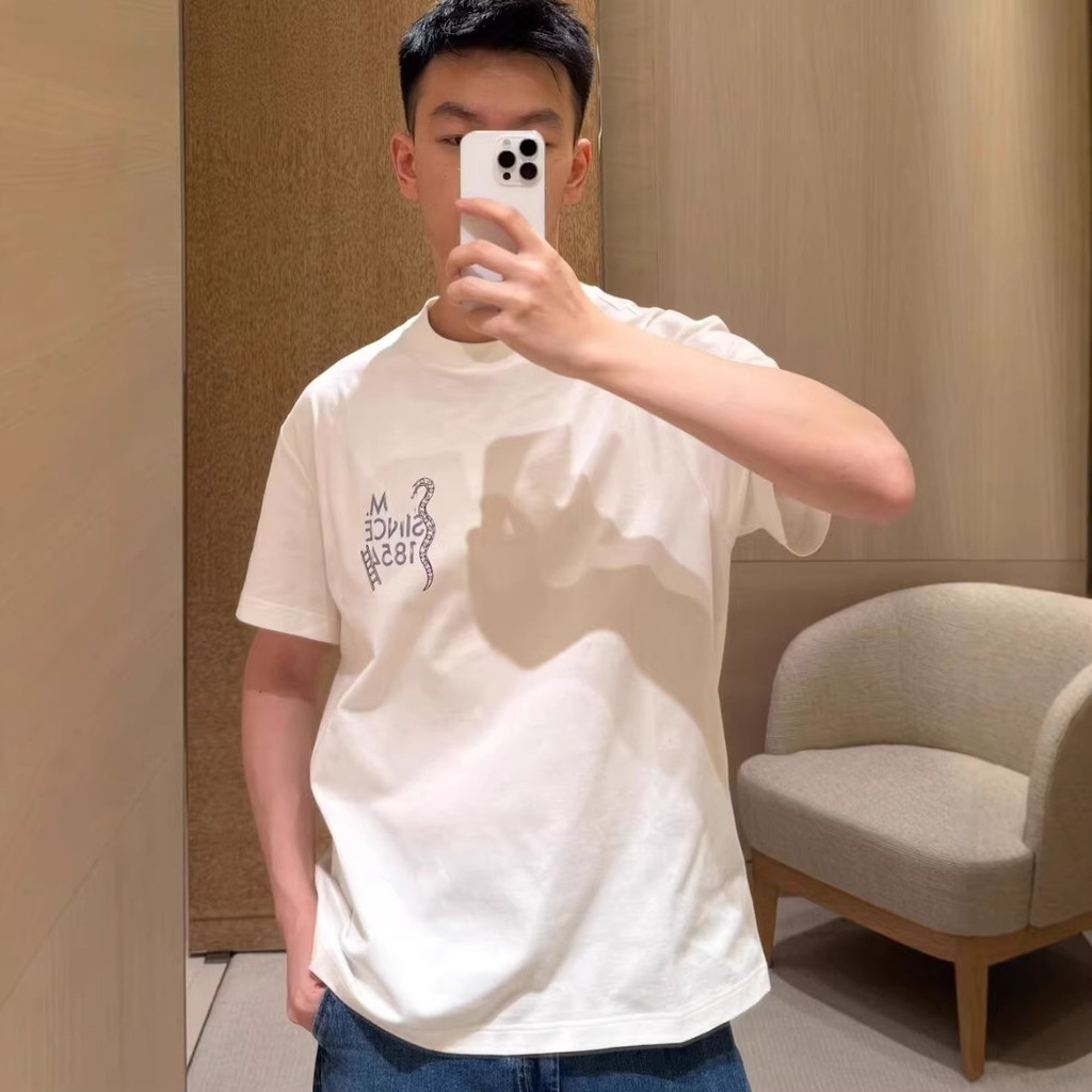 1P7R Lis-v* Spring new model chessboard game print letter classic round neck unisex short sleeve shi