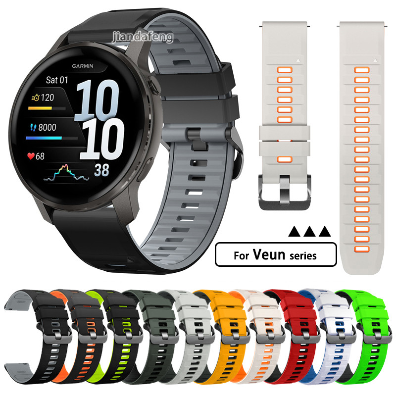 สายรัดข้อมือซิลิโคนสําหรับวิ่งสําหรับเล่นกีฬาสําหรับ Garmin Venu 4 3 2 plus SQ Sq2