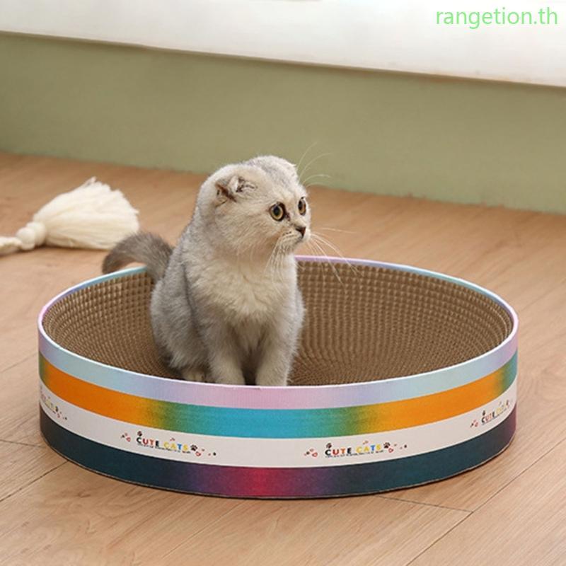 RAN Cat Scratching Cardboard Lounge- Bed Round Scratch Pad Cat Scratcher Rest Bed