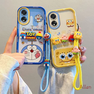 เคส oppo a78 5G / a58 5G กรณี TPU 2026 ใหม่ Kawaii ซิลิโคนนุ่มคลุมทั้งหมดกันกระแทก, Lanyard Anti-Loss เคสโทรศัพท์ BSJGS