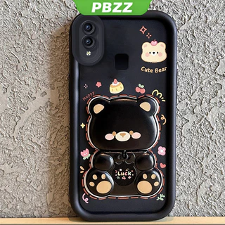 PBZZ เคสสําหรับ vivo v9 vivo v11i vivo y95 vivo y91 vivo y91i เคสโทรศัพท์ Softcase ซิลิโคนกันกระแทก ดีไซน์ใหม่ ความงาม กระจกหมุนได้ หมีน่ารัก พร้อมที่วาง JTXXZJ01