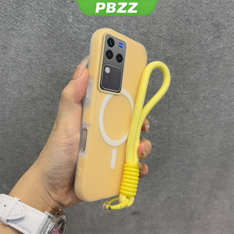PBZZ 2 in 1 สําหรับ VIVO V30 PRO 5G 2024 VIVO V30 V30E 5G เคสโทรศัพท์กันกระแทกออกแบบใหม่ความงาม Jelly shell dual สีพร้อมเชือกเส้นเล็กไร้สายแม่เหล็ก GDBSWX01