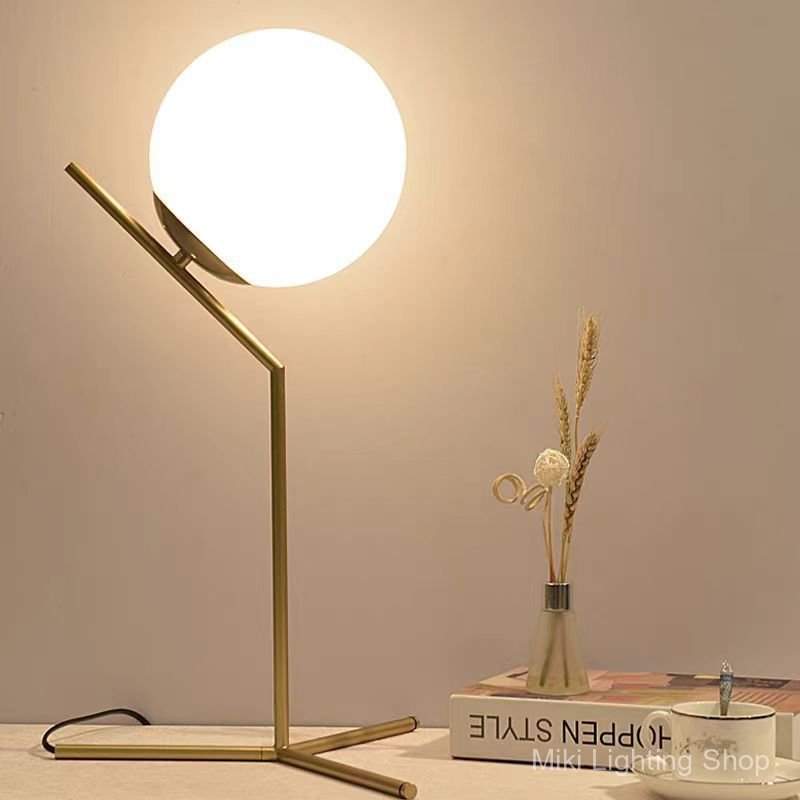 Nordic Creative Sphere Table Lamp Modern Minimalist Living Room Dining Room Study Bedroom Bedside Gl