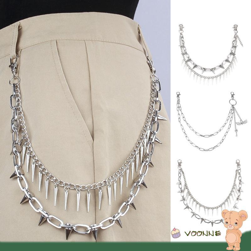 กางเกงยีนส์สไตล์Hip HopและPunkสำหรับDancers Egirls และEboys ออกแบบขอบโซ่แบบEdgy