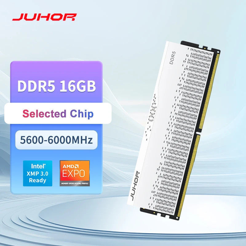JUHOR Memoria Ram DDR5 RAM 16GB 5600MHz 6000MHz DIY คอมพิวเตอร์หน่วยความจําเดสก์ท็อปสําหรับเล่นเกม