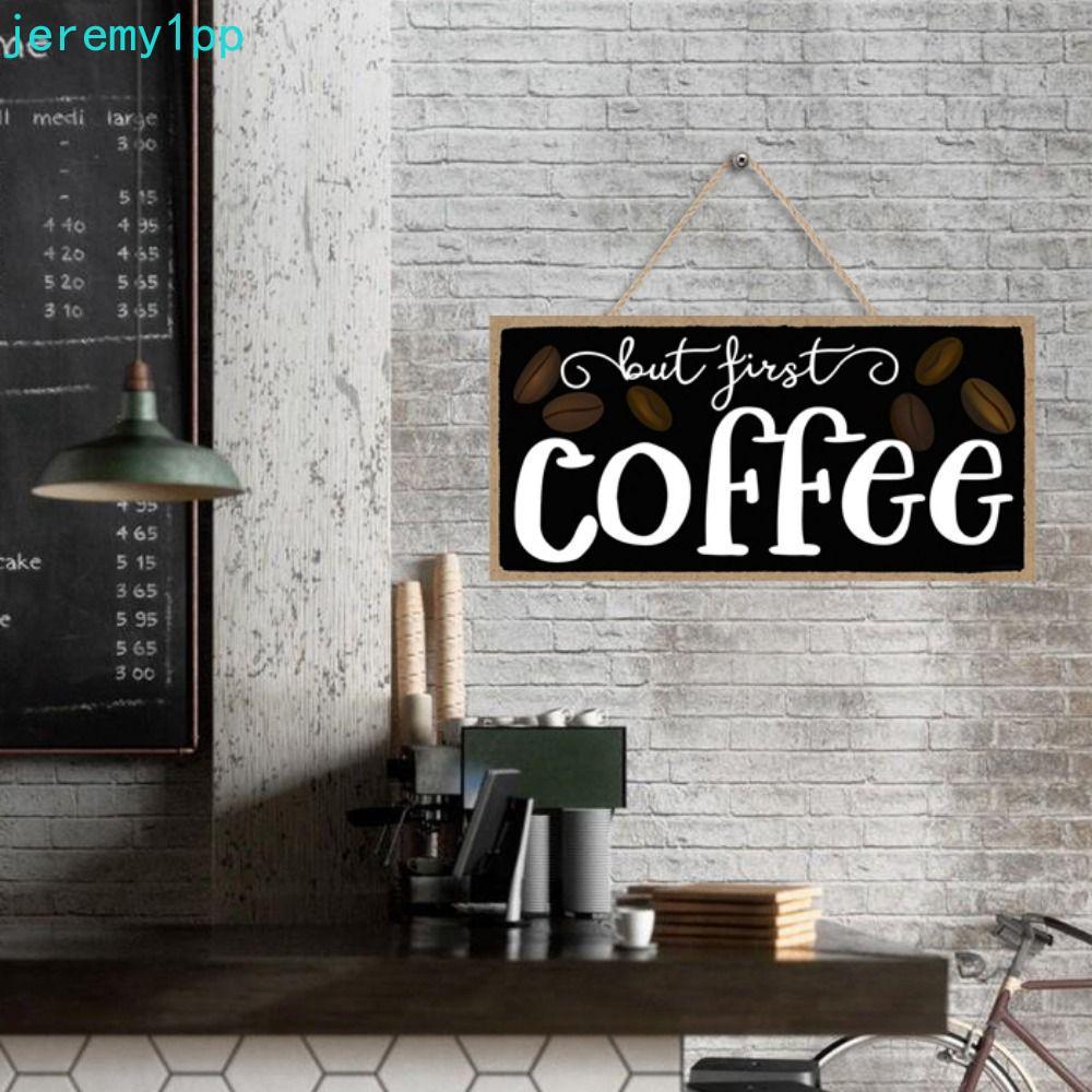 JEREMY1PP จี้โล่แท็กสําหรับร้านกาแฟทนทานแขวนตกแต่ง Vintage Coffee Bar Plaques