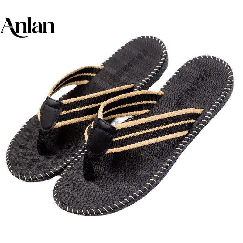 Anlan หนาSoled Casual Beach Flip-Flops Four Seasons รองเท้าแตะผู้ชายแฟชั่นกลางแจ้งนักเรียน