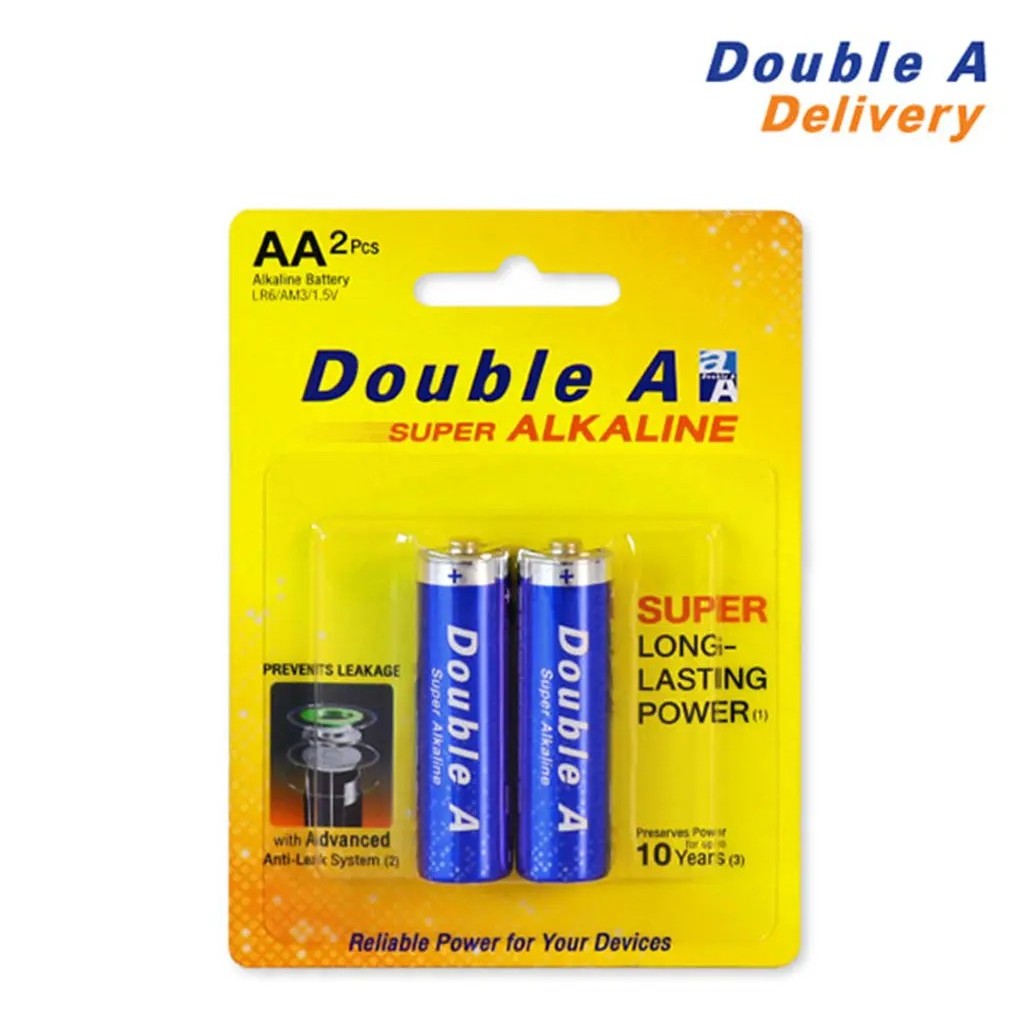 (REDMONZTER) : Double A ถ่านอัลคาไลน์ AA แพ็ก 2 ก้อน (Double A Super Alkaline AA : 2pcs pack)