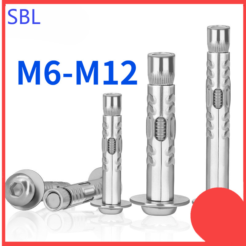 304 สแตนเลสสตีลหัวกระทะหกเหลี่ยมขยายสกรู,รอบหัวขยายBolt M6/M8/M10/M12 * L40-150mmSS-HX