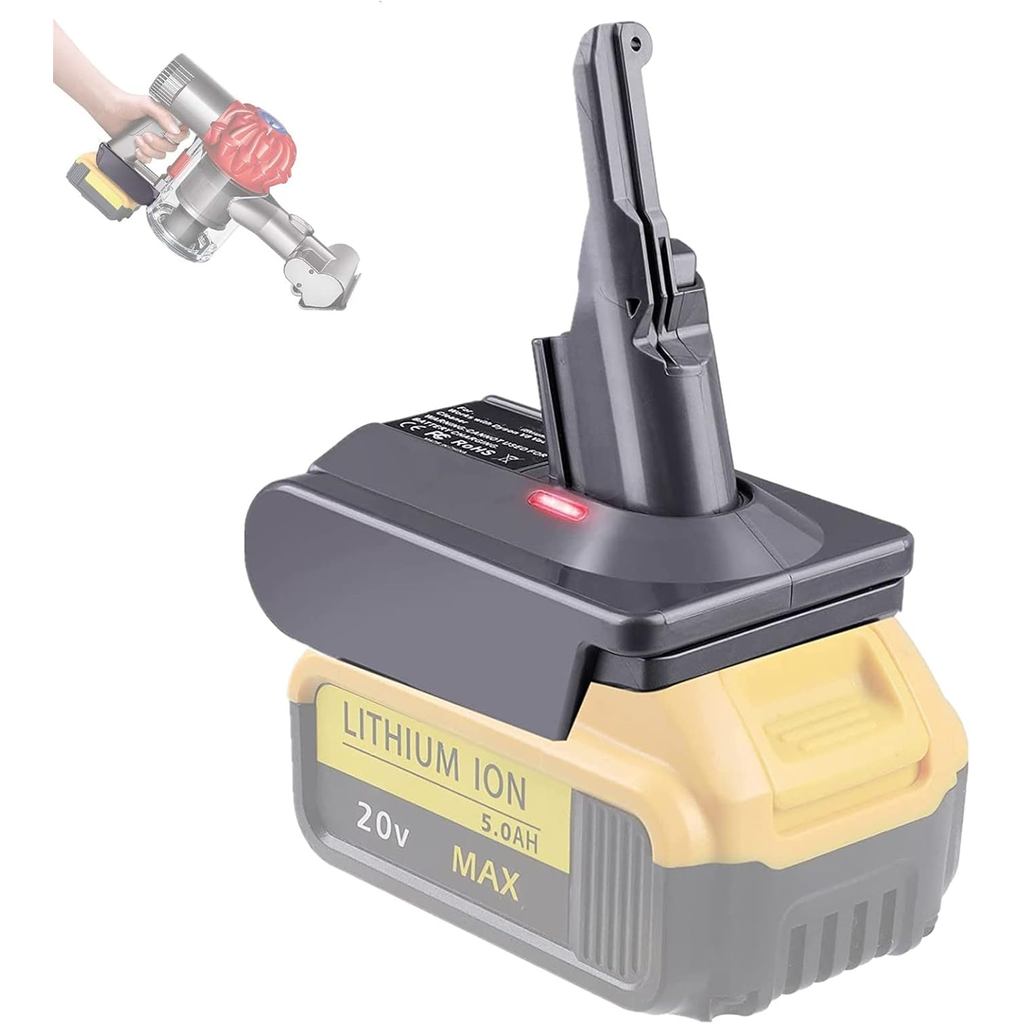 V8 อะแดปเตอร์สําหรับ Dyson V8, สําหรับ Dewalt 20V 60V แบตเตอรี่ลิเธียม fit สําหรับ Dyson V8 เครื่องด
