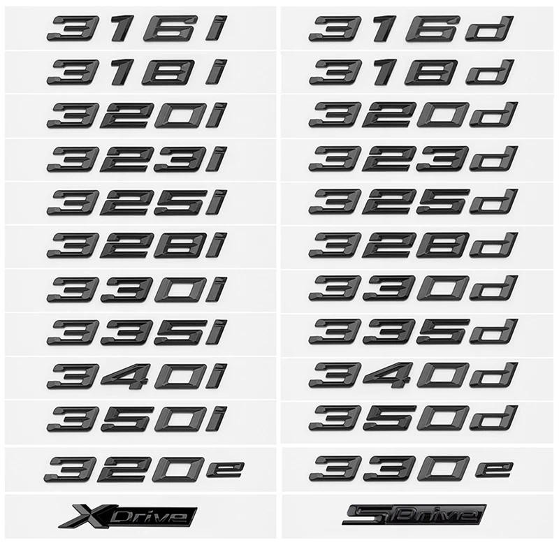 รถหาง Trunk Letter 320i 320d 320e 325d 330i 330d 330e 335d 340d สติกเกอร์สัญลักษณ์สําหรับ BMW 3 Seri