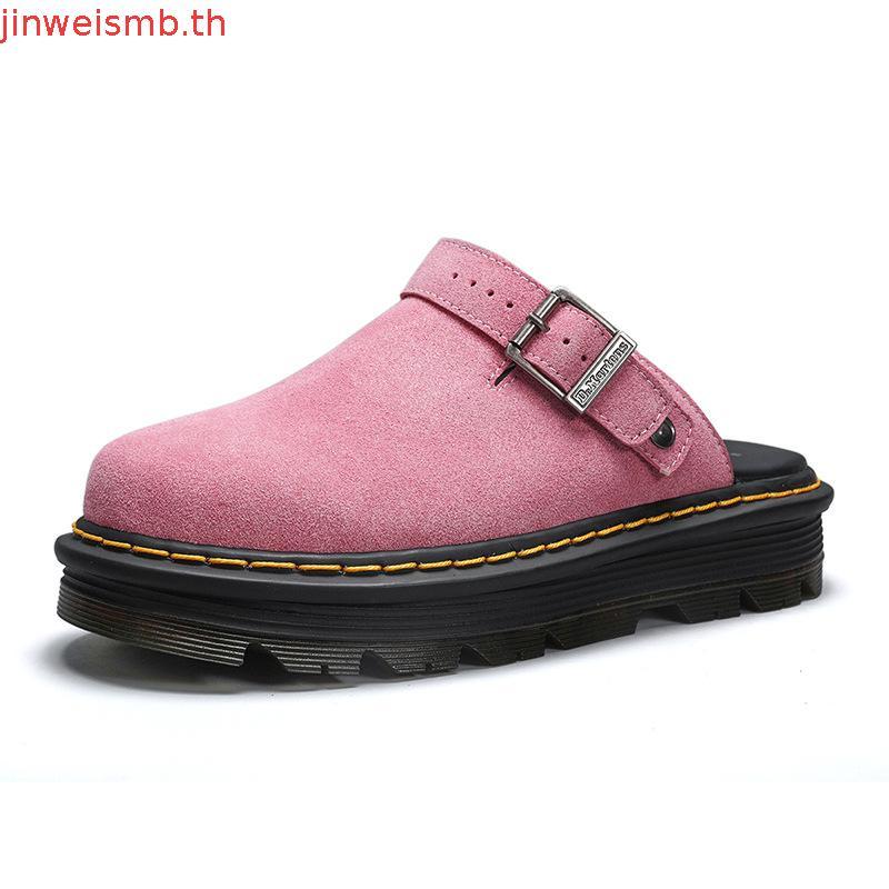 Dr.Martens Men Birkensotck Suede Sandals Martin รองเท้าแตะหนังแท้ยาง Soled รองเท้า HEM2