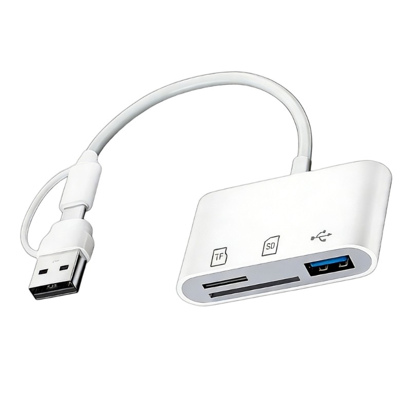 EV มัลติฟังก์ชั่น TF USB Card Adapter สําหรับโทรศัพท์คอมพิวเตอร์เครื่องอ่านการ์ด