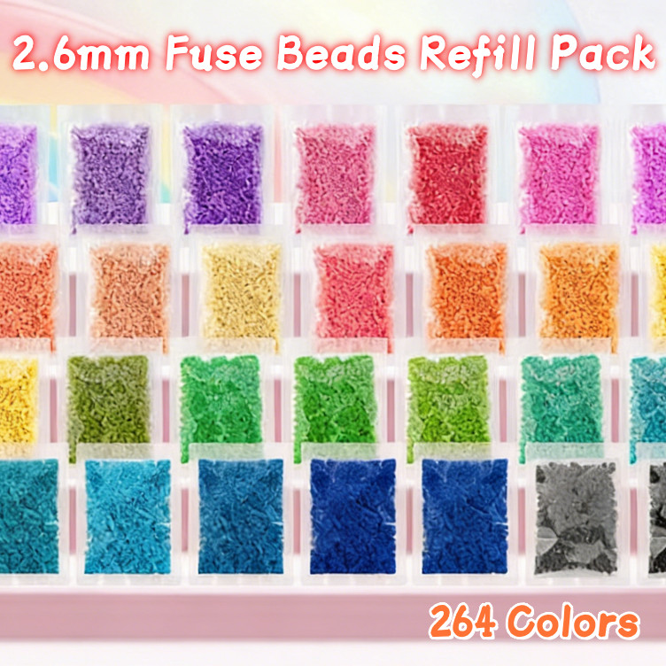 B1-B32 สี - 2.6 มม.ฟิวส์ลูกปัด Refill Pack Mini Perler ลูกปัด DIY Craft ลูกปัดสําหรับ Pixel Art Handmade เด็กศิลปะและหัตถกรรม