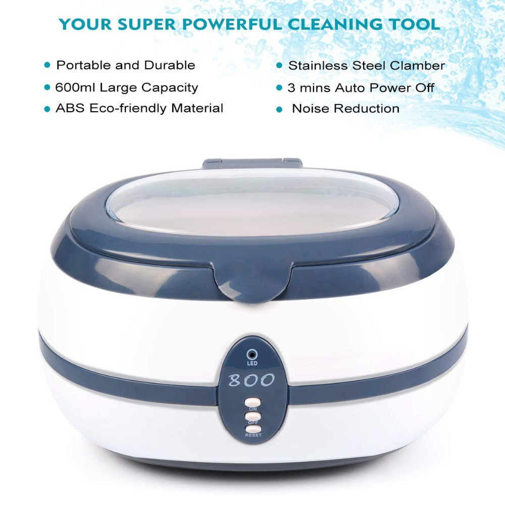 VGT Sonic Ultrasonic Cleaner เครื่องทําความสะอาด 600ML 35W Ultrasonic Bath สร้อยคอต่างหูสร้อยข้อมือเ