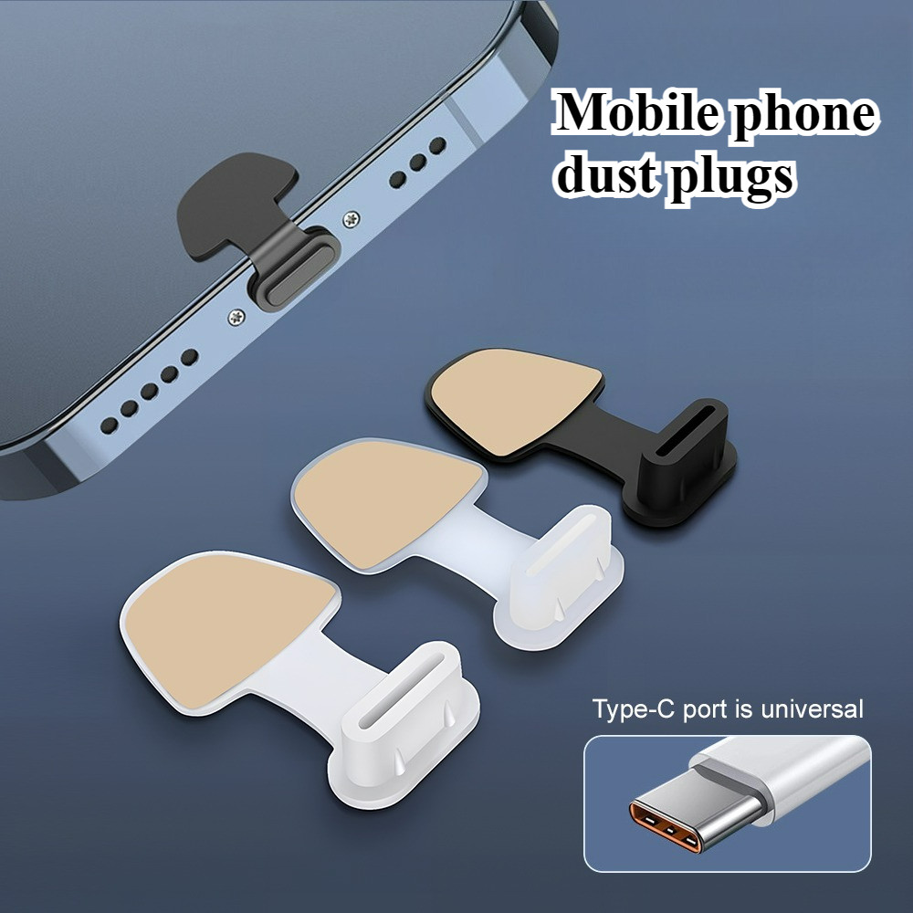 จุกกันฝุ่นสำหรับพอร์ตชาร์จโทรศัพท์มือถือ for Android for iPhone จุกซิลิโคนป้องกันการสูญหาย อินเทอร์เฟซ Type-Cป้องกันฝุ่น