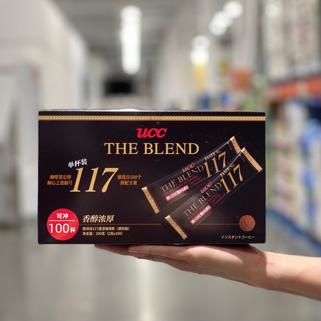 คอสโก้ UCC117 ผงกาแฟดําสําเร็จรูปแห้งแช่แข็ง 100 บาร์ผงกาแฟบดกลิ่นหอมที่แข็งแกร่ง