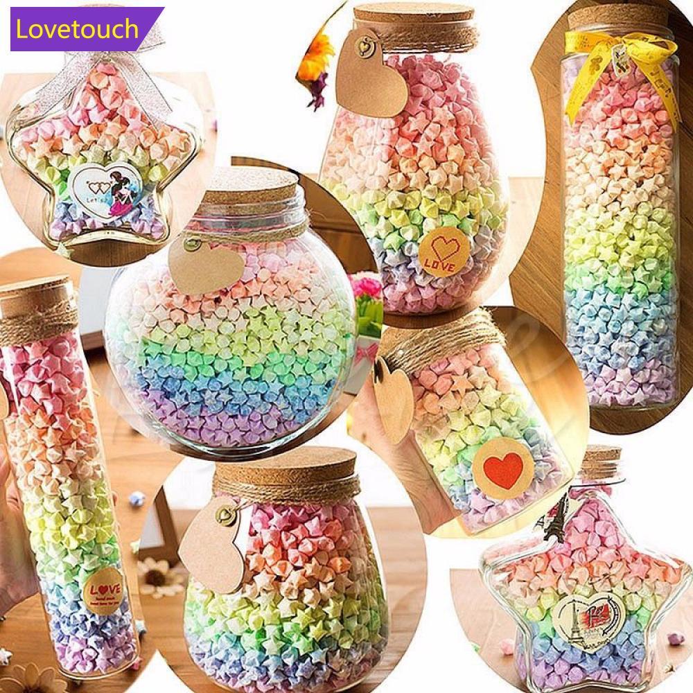 LOVETOUCH 1Bag Luminous I Love You Lucky Star พับ Origami กระดาษ Lucky Wish Star Origami กระดาษ E3O2
