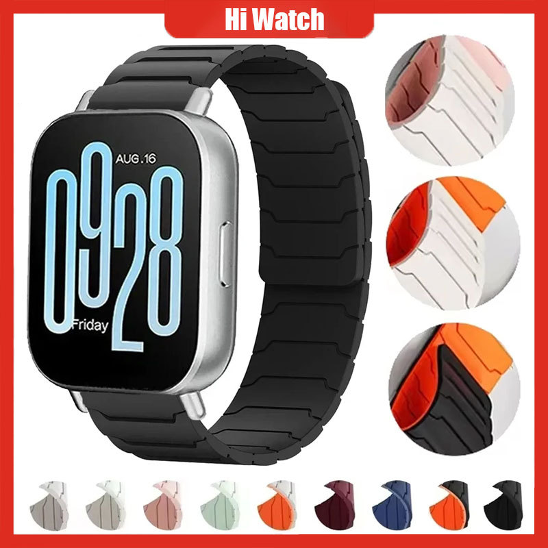 สายซิลิโคนแม่เหล็กสําหรับ Redmi Watch 5 Active/Lite 3 Active/Lite สร้อยข้อมือกีฬาสําหรับ Xiaomi นาฬิกา 5 S4 47 มม./S3 สายคล้อง