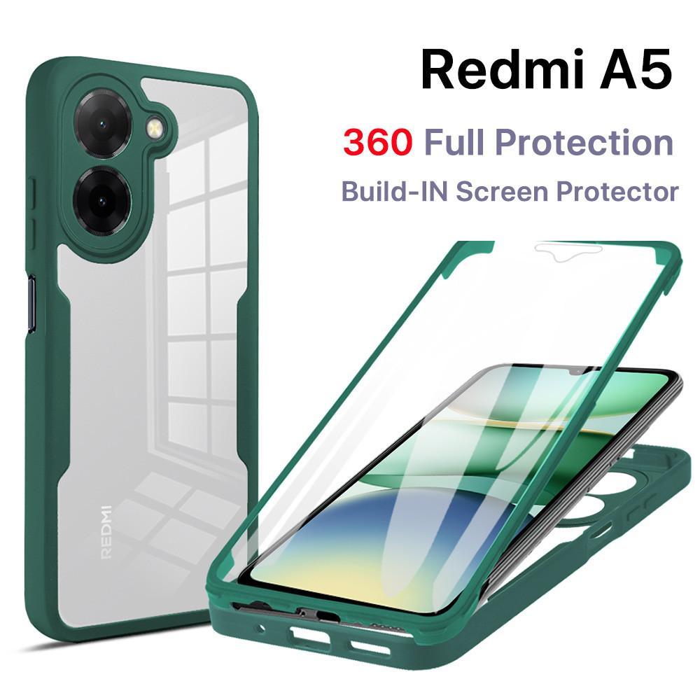 [2 IN 1] เหมาะสําหรับ Xiaomi Redmi A5 เคสโทรศัพท์ A3 A2 A1 ตัวป้องกันหน้าจอในตัวกันกระแทกโปร่งใสป้อง