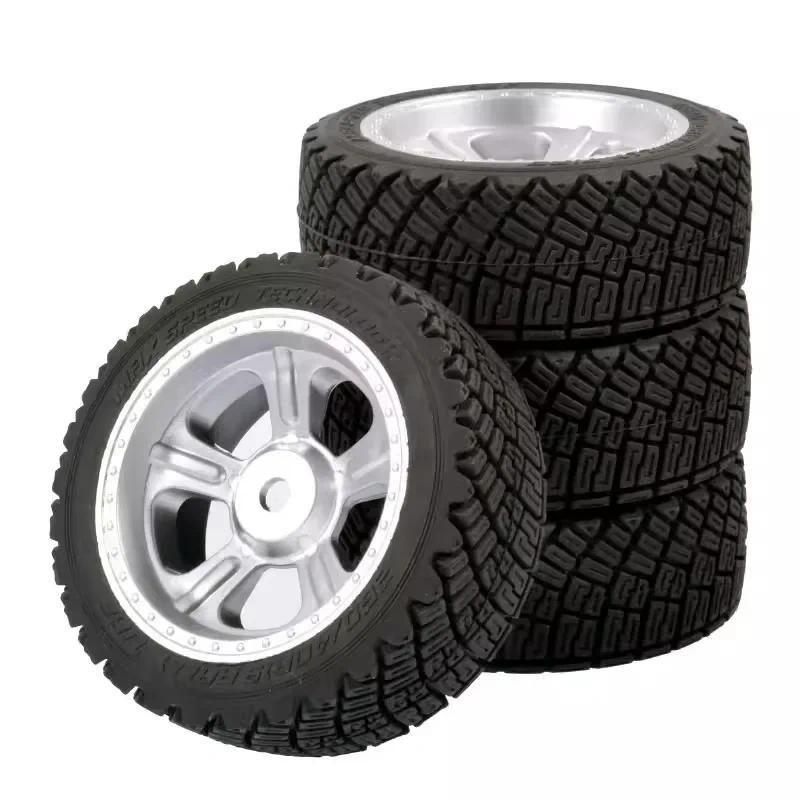 4PCS 70 มม.1/10 RC Racing รถยาง Rally บนแผนที่ Tyre ล้อพลาสติก 12 มม.Hex สําหรับ Tamiya TT01 TT02 XV