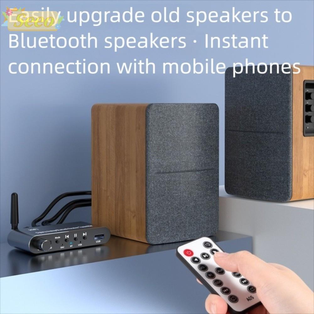 SEEO Digital to Analog Audio Converter, 4 in 1 Aluminium Alloy Digital Optical to 3.5 mm, พร้อม Blue