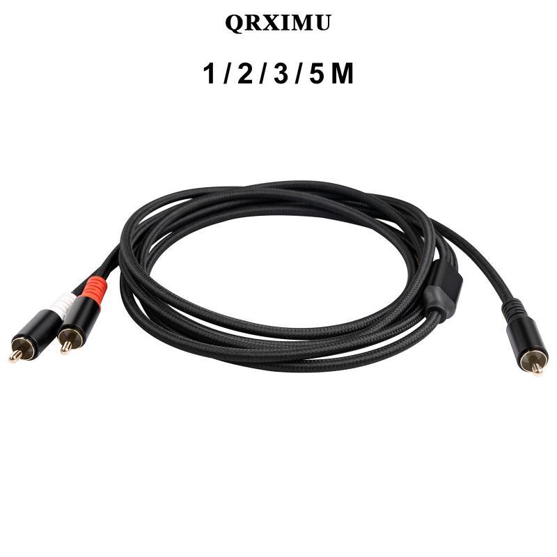 Sharprepublic RCA ถึง 2RCA สายซับวูฟเฟอร์เสียงขั้วต่อ RCA สําหรับแล็ปท็อปลําโพงอุปกรณ์สเตอริโอเครื่อ