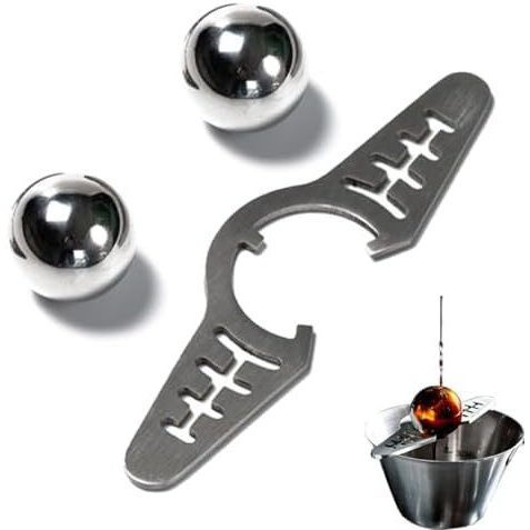 2pic Espresso Frozen Ball สําหรับกาแฟเอสเปรสโซเครื่องมือทําความเย็นสแตนเลส Chiller Ball/Ice Sphere, 