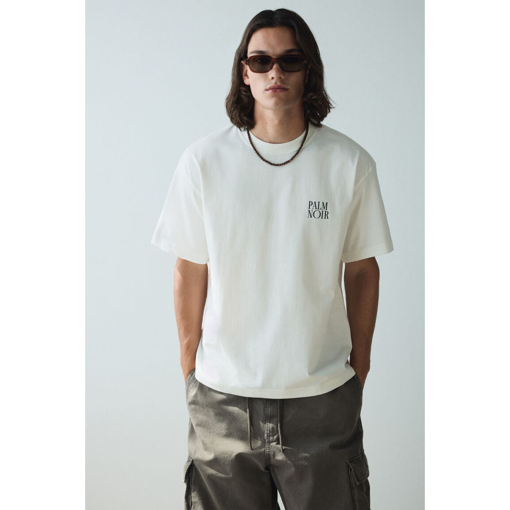 H&M(เอชแอนด์เอ็ม) เสื้อยืดพิมพ์ลายแบบหลวม ผู้ชาย 1034065_16