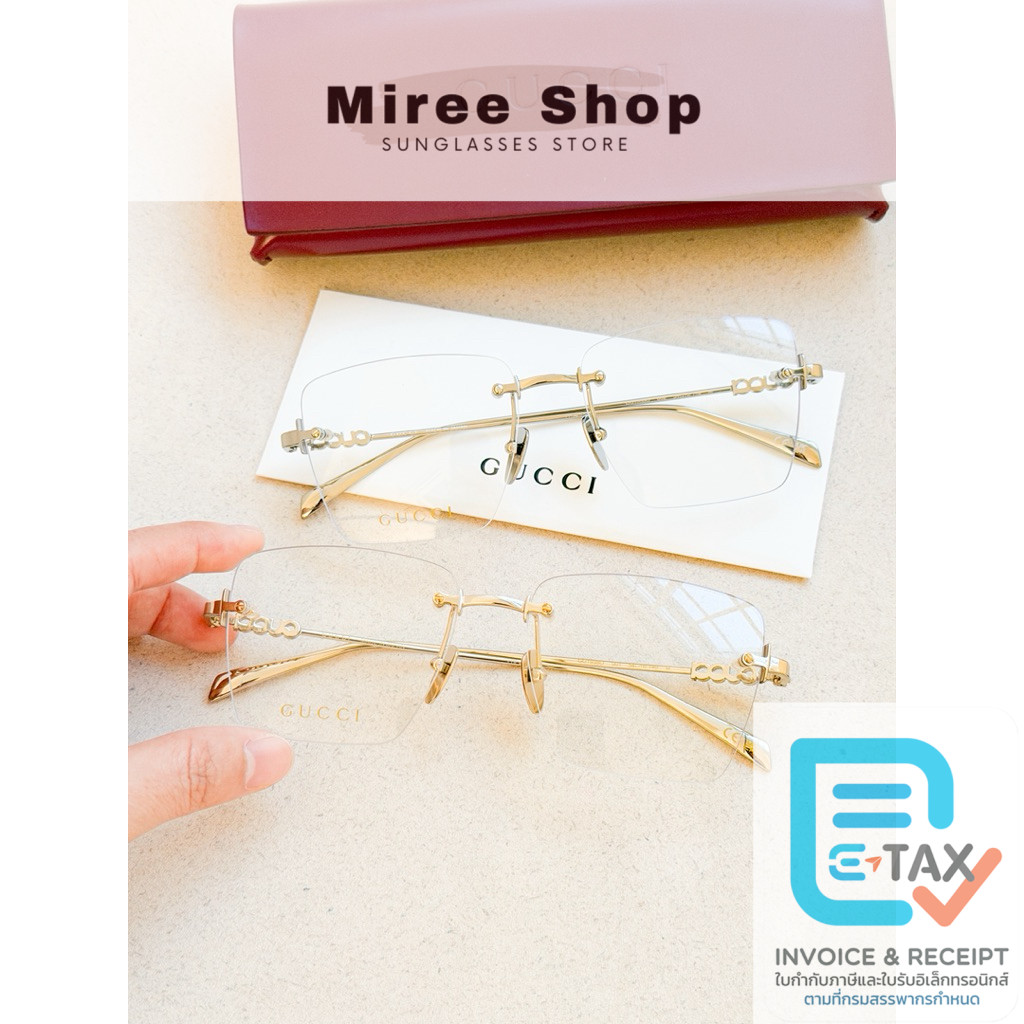 Gucci Cruise Square Eyeglasses กรอบแว่นสายตา ของแท้ประกันศูนย์ 2 ปีค่า GG1938O