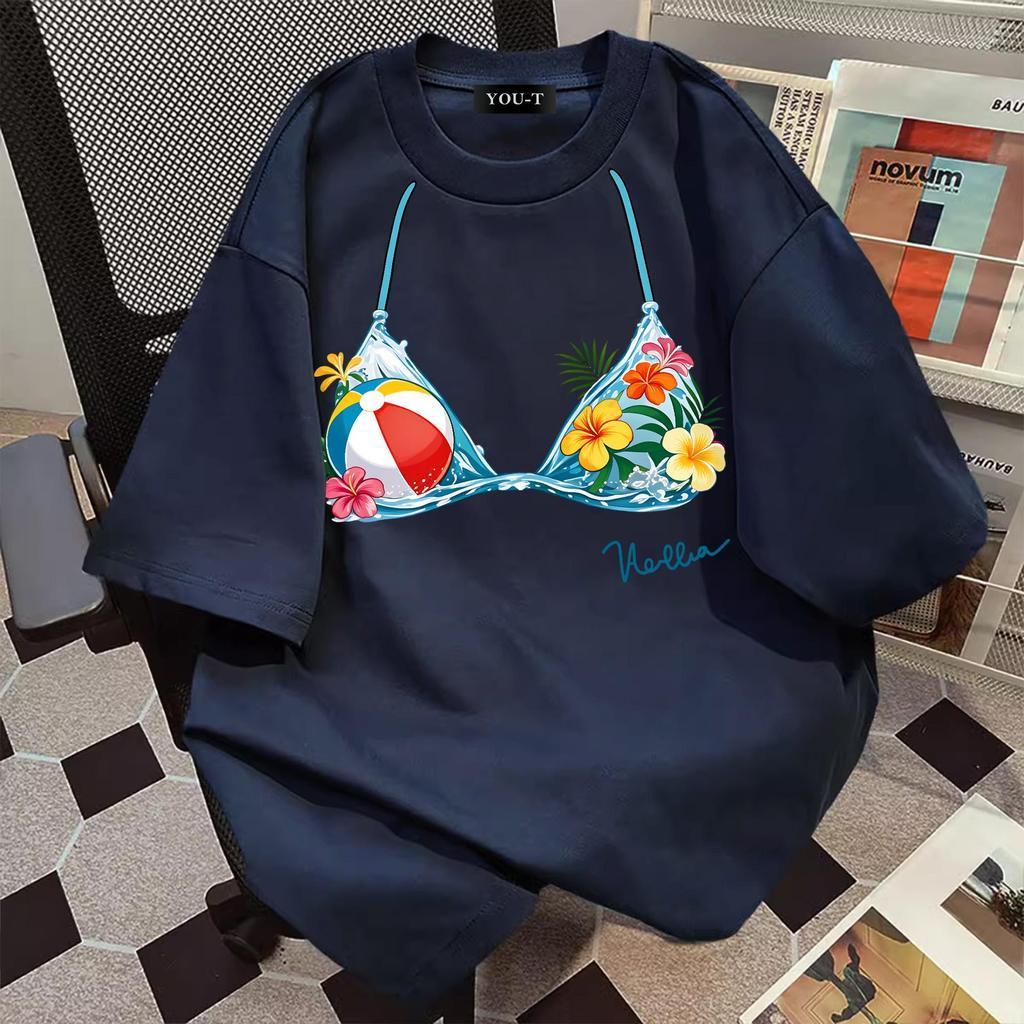 T42.SHOP🌸เสื้อแฟชั่น ใส่สบาย เสื้อยืดแขนสั้น ลาย เสื้อ"Songkran Swimsuitผ้านิ่ม OVERSIZE แฟชั่น ผ้าฝ้าย 100% สไตล์เกาหลี