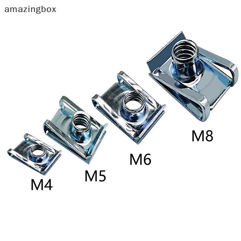 ABTH 10 ชิ้น M4/M5/M6/M8 คลิปด้ายเหล็กรูปตัวยู สําหรับรถยนต์/มอเตอร์ไซค์/สกู๊ตเตอร์/ATV/Moped/Vary ขนาด 8/5/6/4 มม.