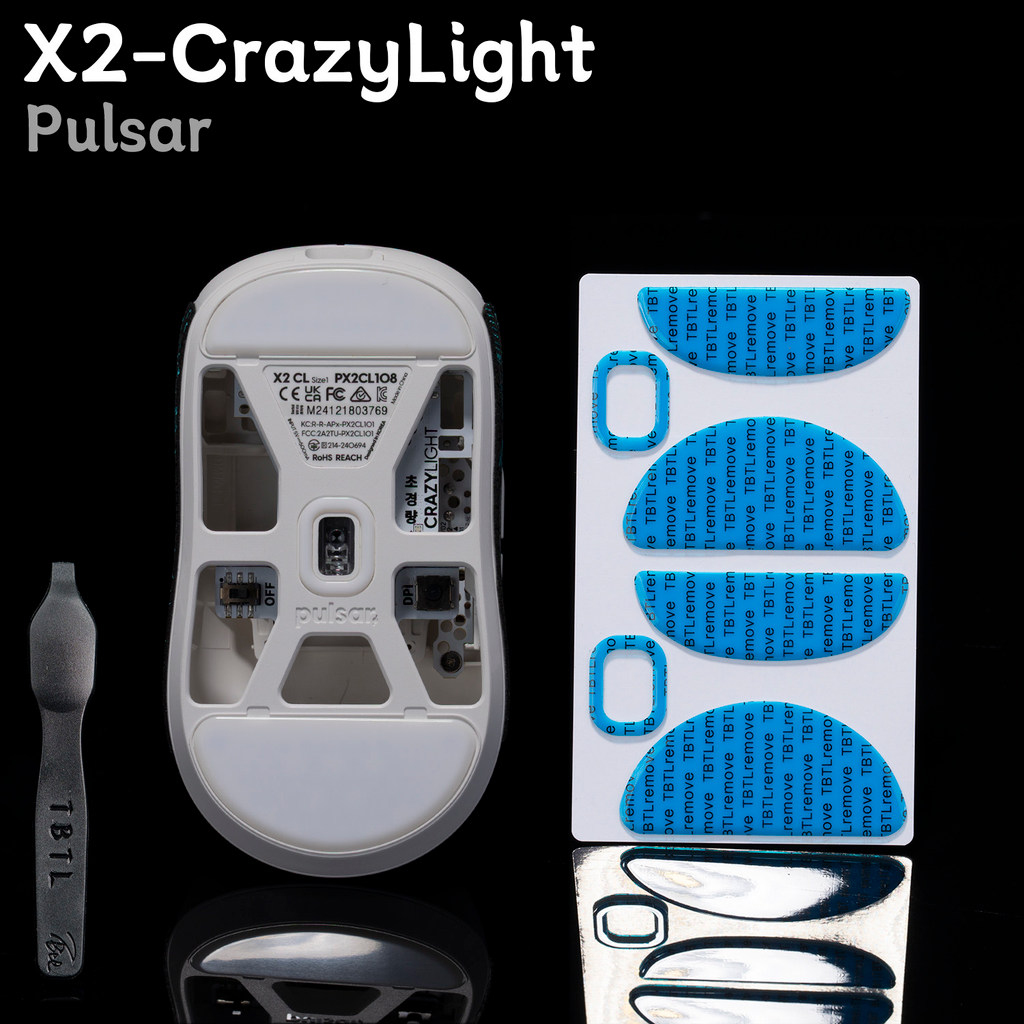 Pulsar X2-CrazyLight เมาส์ไร้สายสติกเกอร์เท้า Smooth ทนต่อการสึกหรอ MINI สินค้าใหม่ TBTL-V2