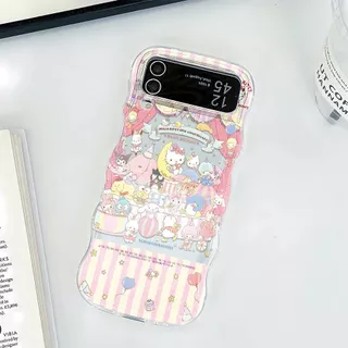 🌳🐞 เหมาะสม samsung เคสโทรศัพท์พับลายคลื่น ZFLIP6 ZFLIP5 ZFLIP4 และ ZFLIP3 -HLBLZD2