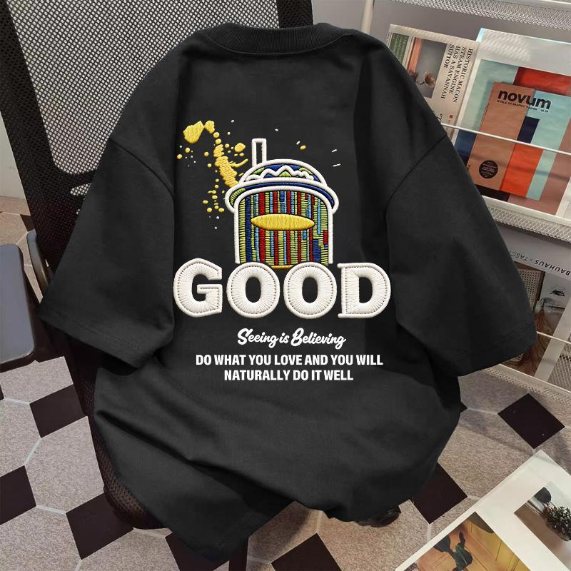 ✨UT shop เสื้อยืดผ้าคอตตอน 100% “GOOD Beverage” ทรง Oversize คอกลม แขนสั้น ผ้านุ่มสบาย ใส่ได้ทุกวัน 