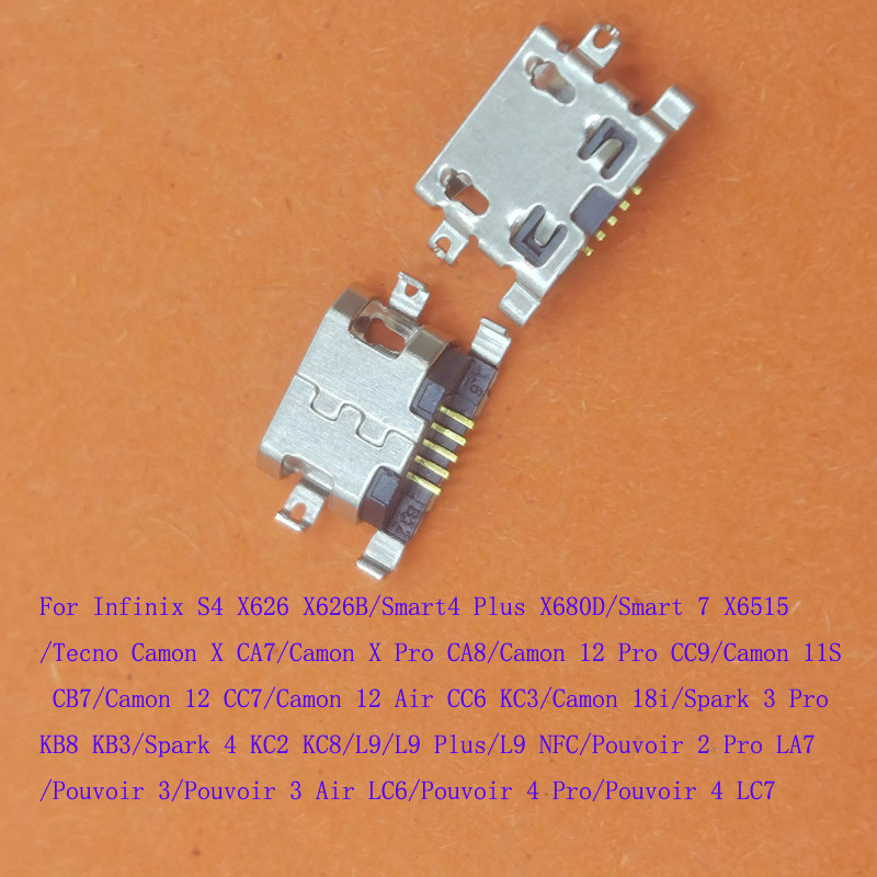 10-100Pcs ปลั๊กเชื่อมต่อ Usb สําหรับ Infinix Smart 7 S4 Plus Tecno 11S 18i Spark 3 4 L9 Camon X 12 A