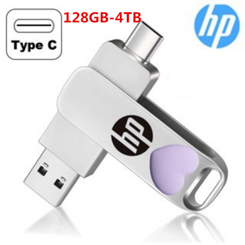 ไดรฟ์ปากกา HP USB 3.0 2 In 1 Dual Type C Flash 1 Tb 2 4 8 16 Mental ความเร็วสูง U การ์ดหน่วยความจําแบบพกพา